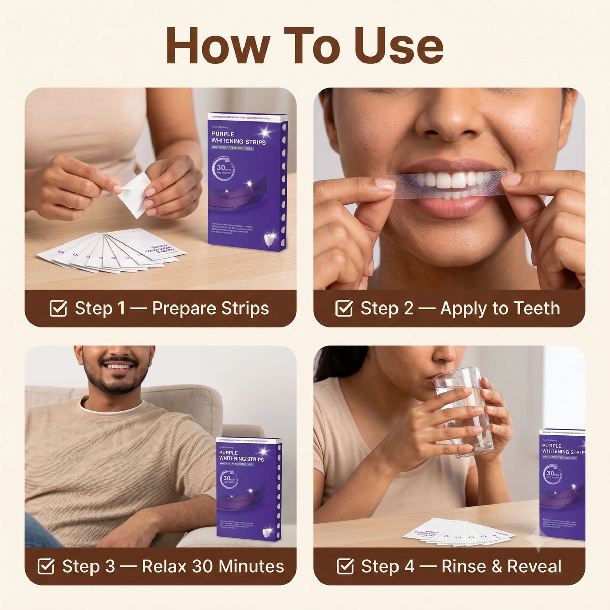 AuraWhite - Teeth Brightener & Whitener | Color-Corrector | Stain-Eraser-Strips