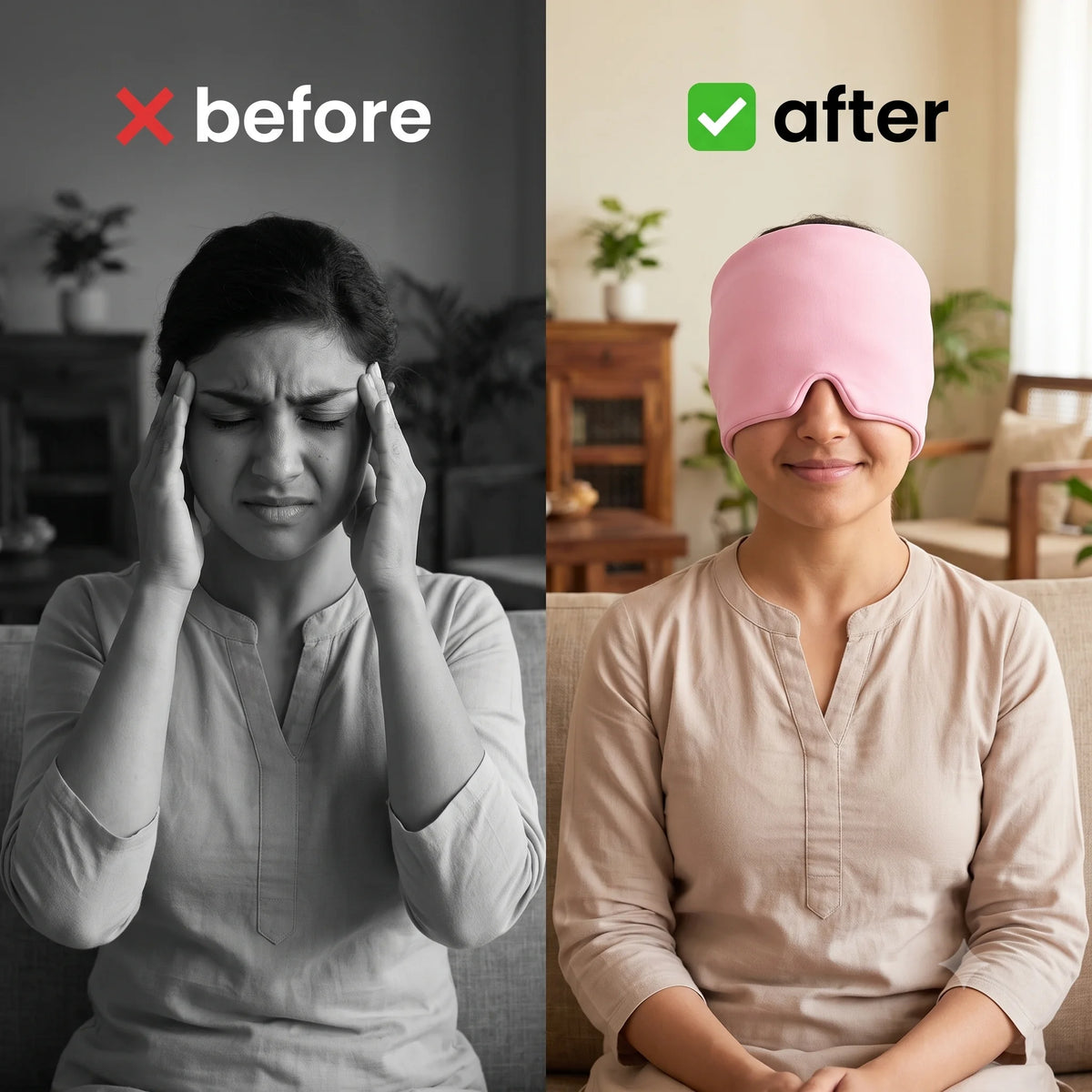 ReliefWrap - Migraine Relief Cap | 360° Gel Coverage | Dual Temperature | Soft Ice-Silk
