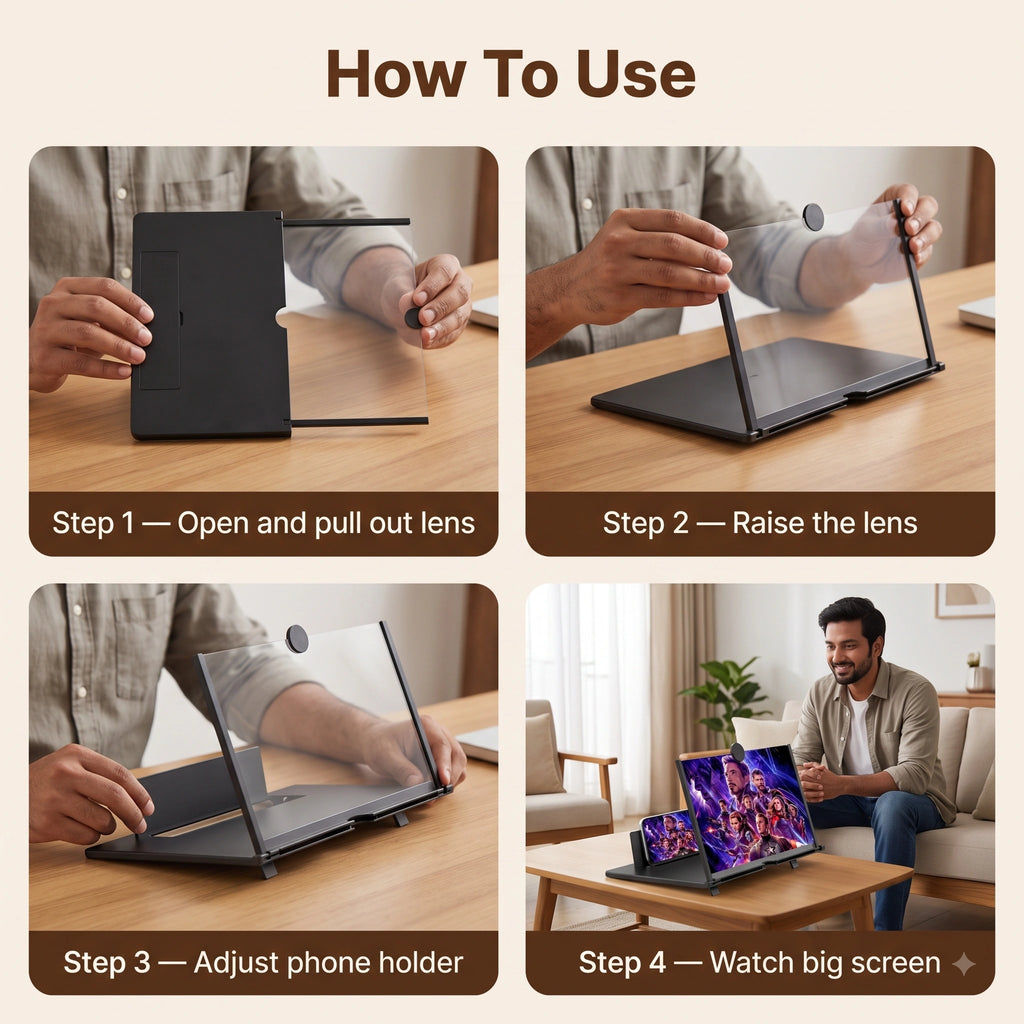 MaxVision— Mobile Magnifier | Cinema-Like Display| Adjustable Angle |Travel Friendly