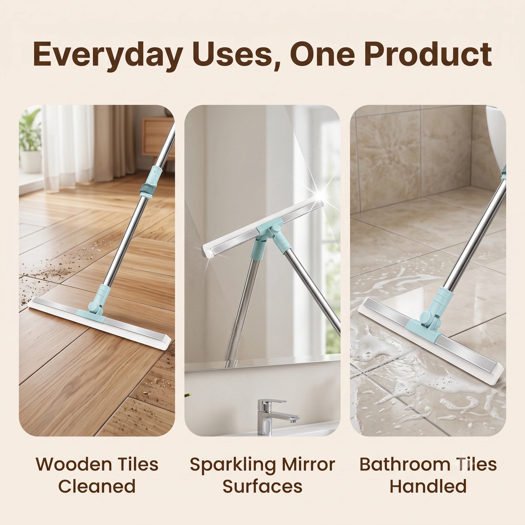 FlexiWipe™ — Multipurpose Wiper | Extendable-Rod | Silicon Blade | 180° Head