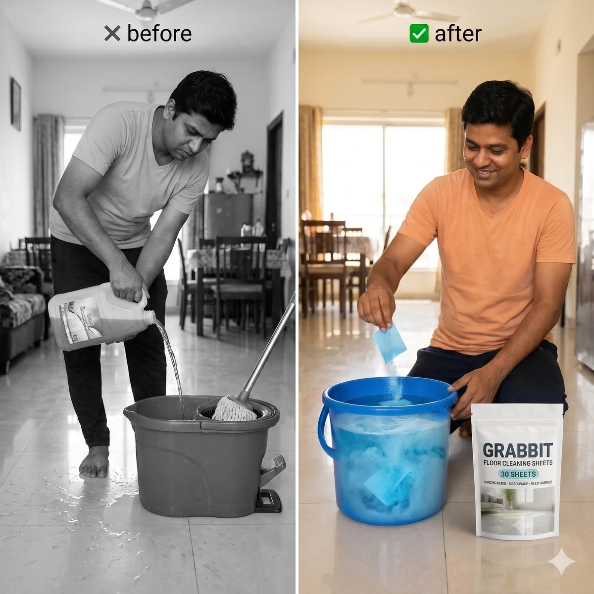 MopEase™ - Cleaning Sheets | Quick Dissolve | Fresh Finish