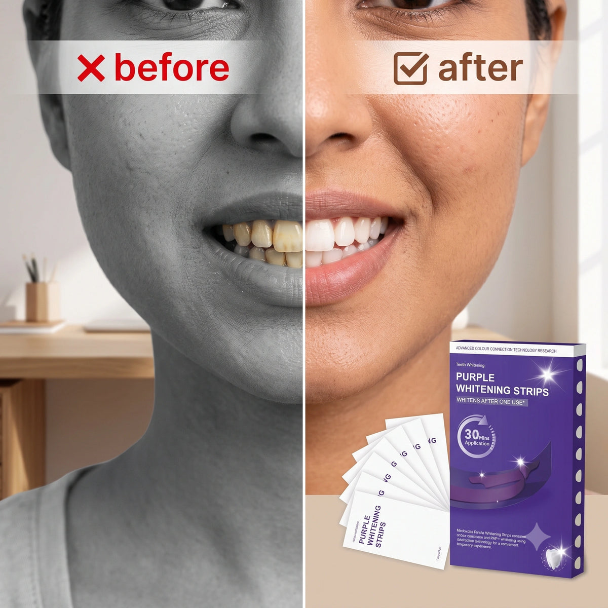 AuraWhite - Teeth Brightener & Whitener | Color-Corrector | Stain-Eraser-Strips