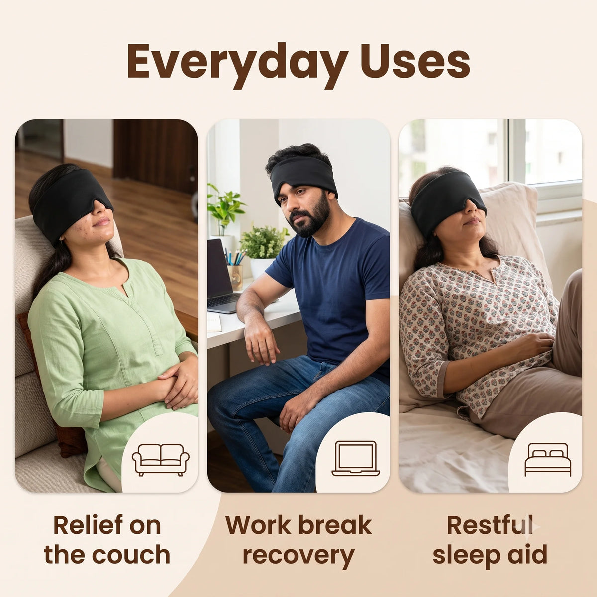ReliefWrap - Migraine Relief Cap | 360° Gel Coverage | Dual Temperature | Soft Ice-Silk