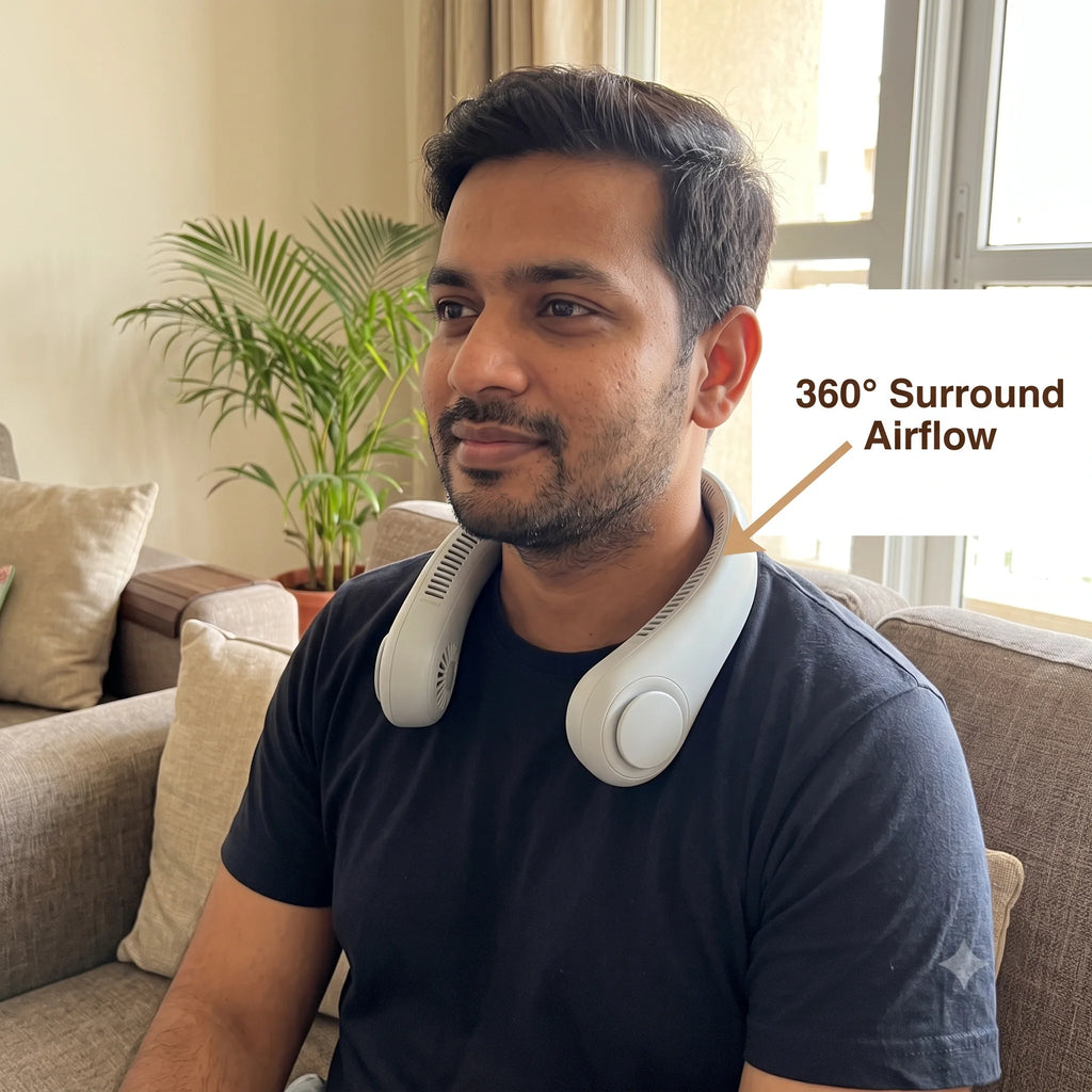 NeckFan - Rechargeable Neck Fan | 360° Airflow | 3 Speeds