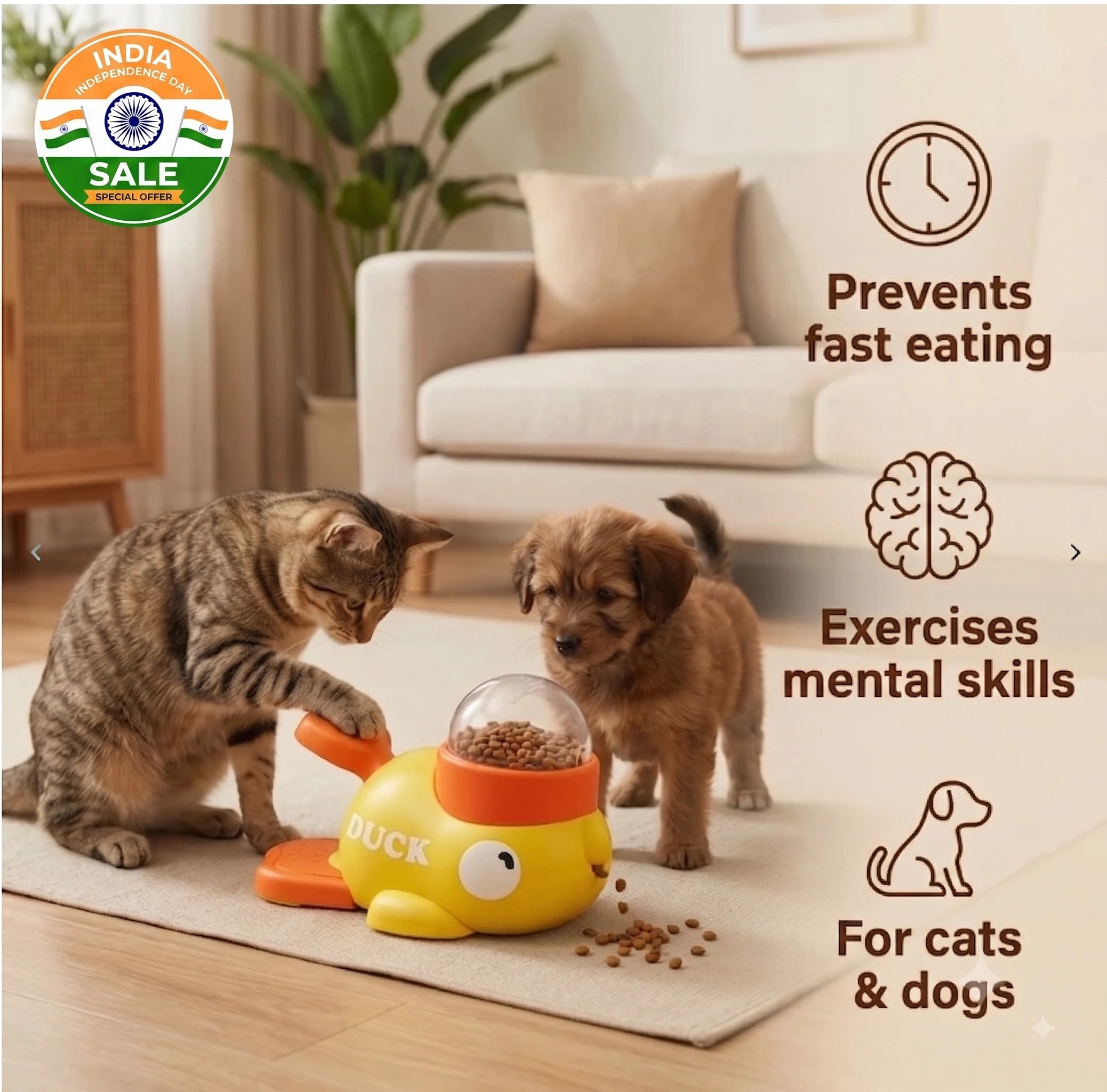PawPress - Interactive Pet Feeder | Press-to-Release Treats | Slow Eating