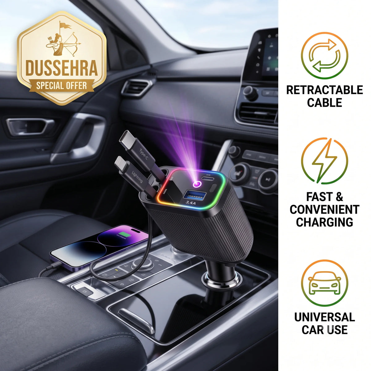 CarChargePro™ – 4-in-1 Fast Car Charger