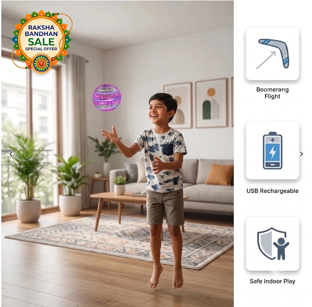 AeroSpin™ - Boomerang LED Ball | Sensor Hover | Auto-Return | Kid Safe