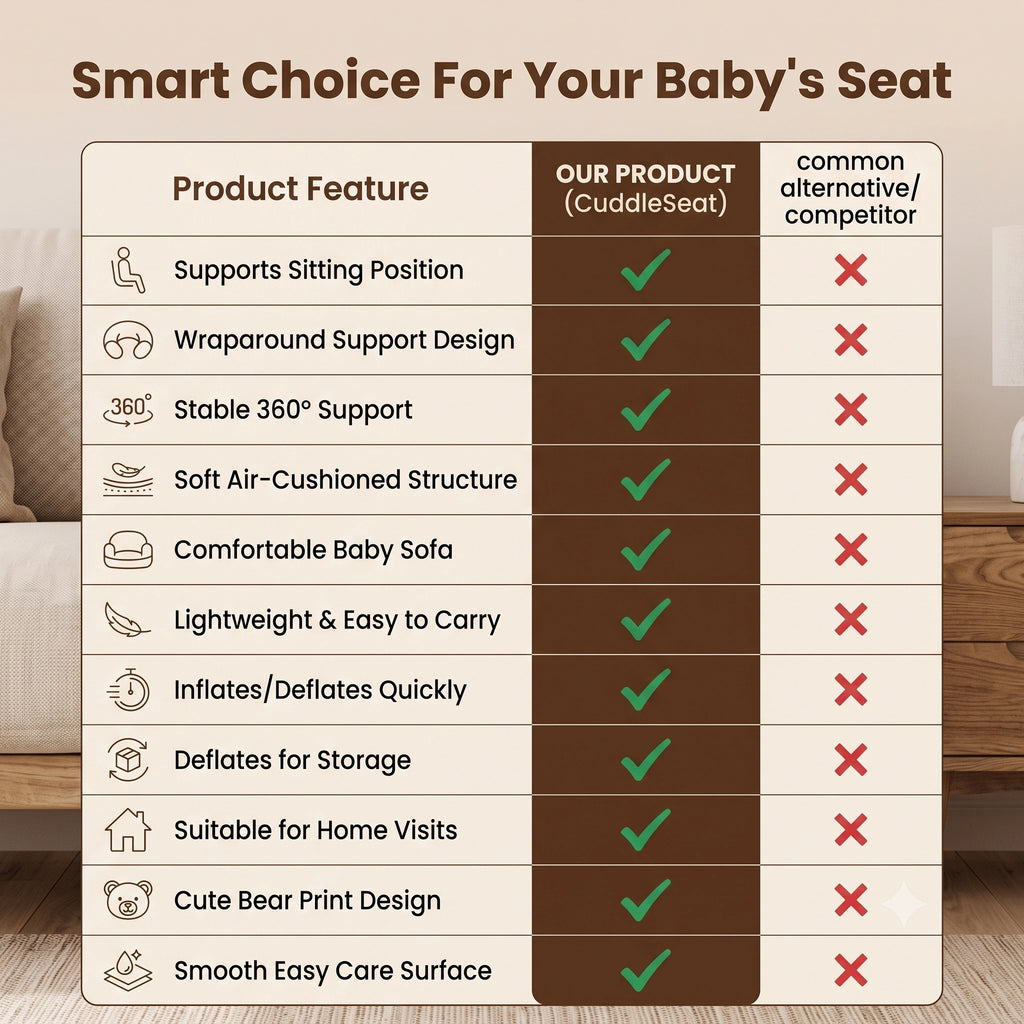 BabyNest - Premium Toddler Sofa | 360° Safety Support | Portable Inflatable Design