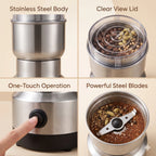BlendPro -  Compact Electric Grinder | Coffee, Chutney & Spices | Easy Storage