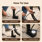 AirPress — Portable Air Pump | Pressure Gauge | Foot-Operated | Anti-Slip Pedal |