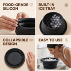 FacePlunge™ - Facial Ice Bath Bowl | Built-In Ice Cube |  Flexible Silicone