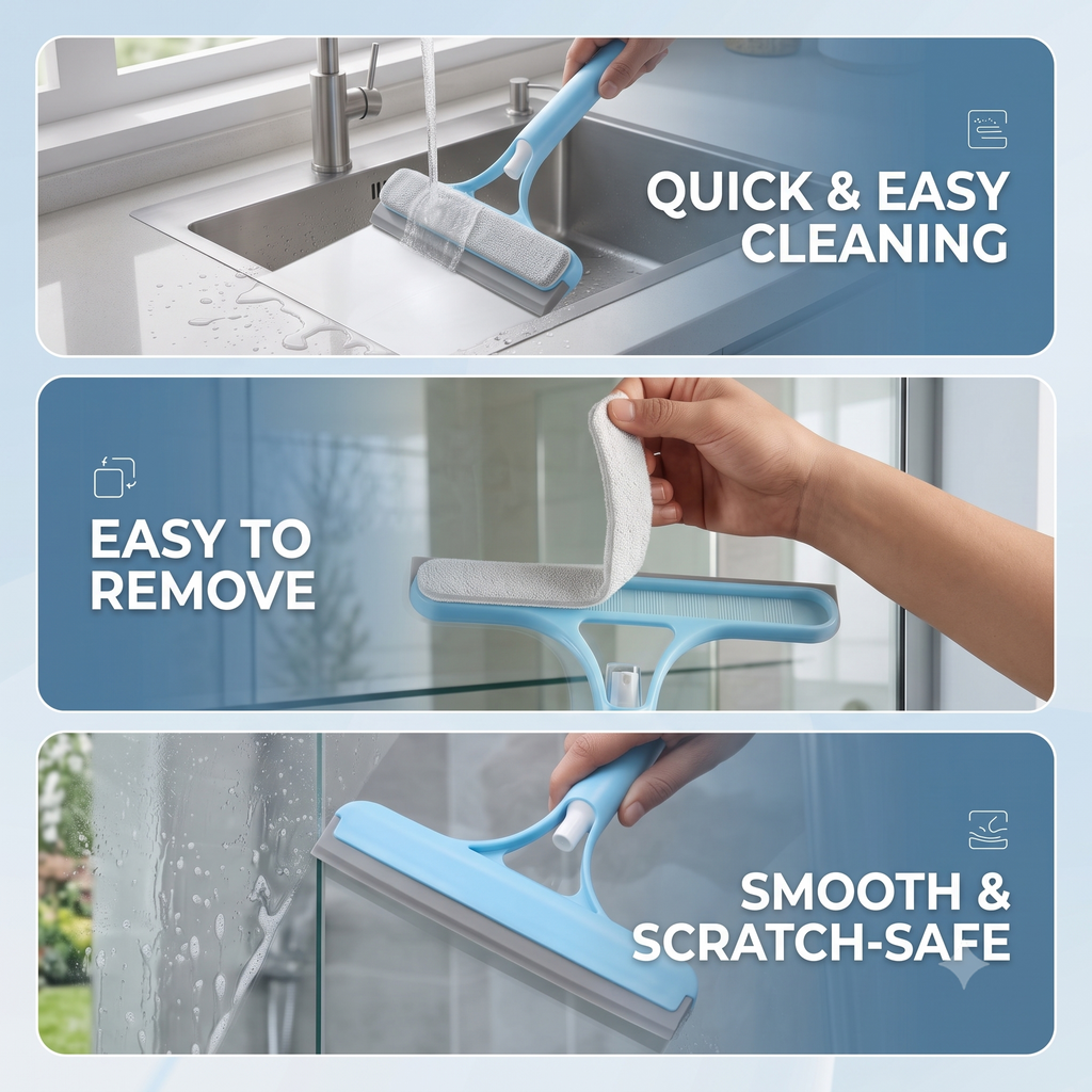 SprayWipe-  Window Wiper | 3-in-1 Design | Spray Function | Squeegee Blade