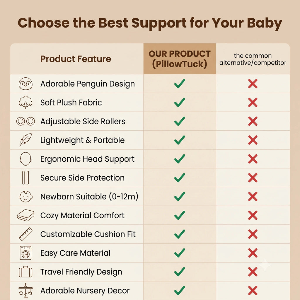 HeadHug - Baby Head Support Pillow | Adjustable Ergonomic Fit | Soft Cotton Comfort