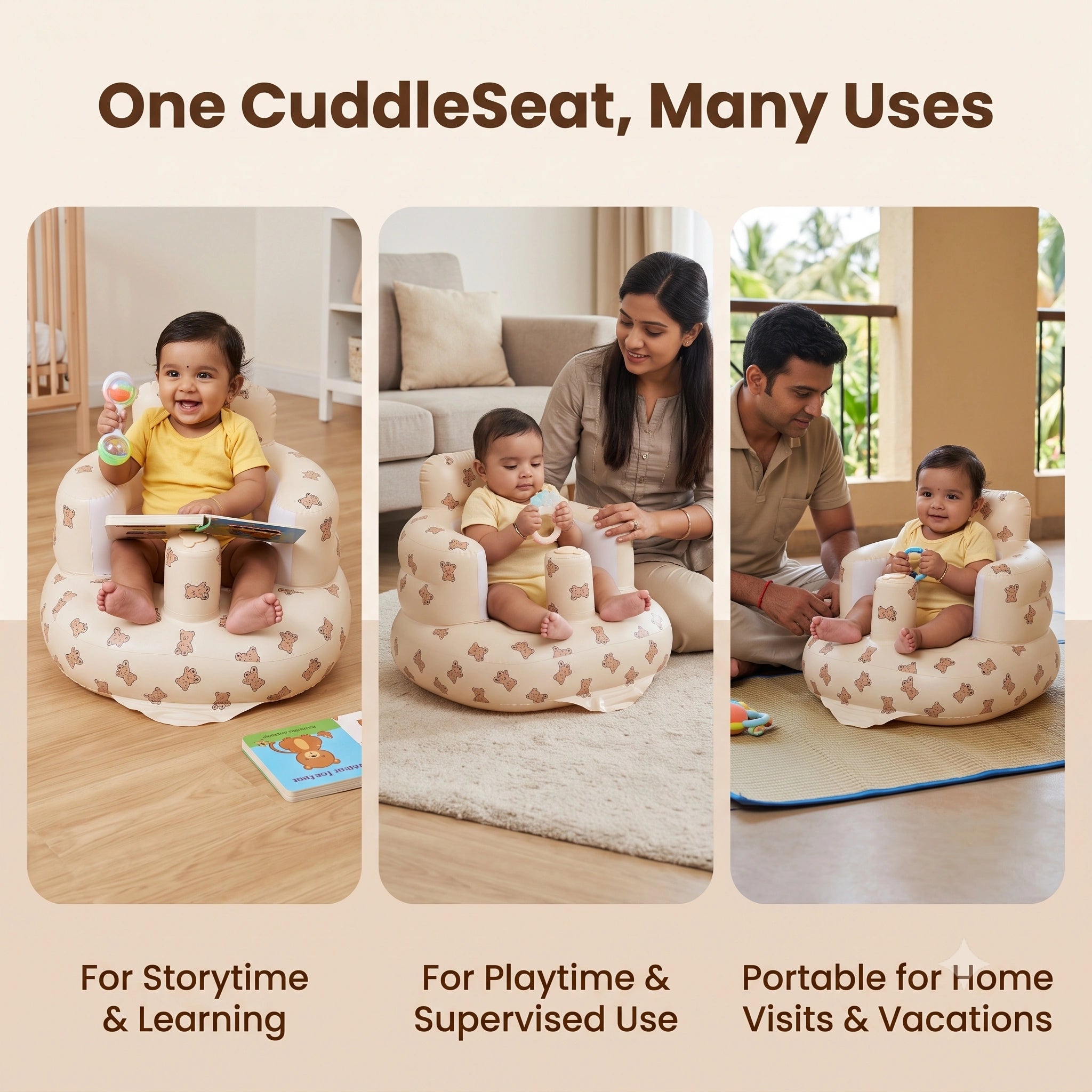 BabyNest - Premium Toddler Sofa | 360° Safety Support | Portable Inflatable Design