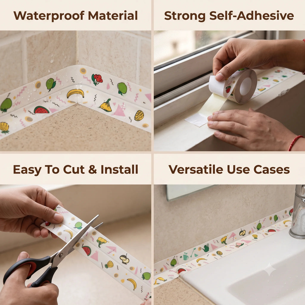 EdgeGuard™ - Gap Seal Tape | Waterproof Strip | Easy Cut & Stick