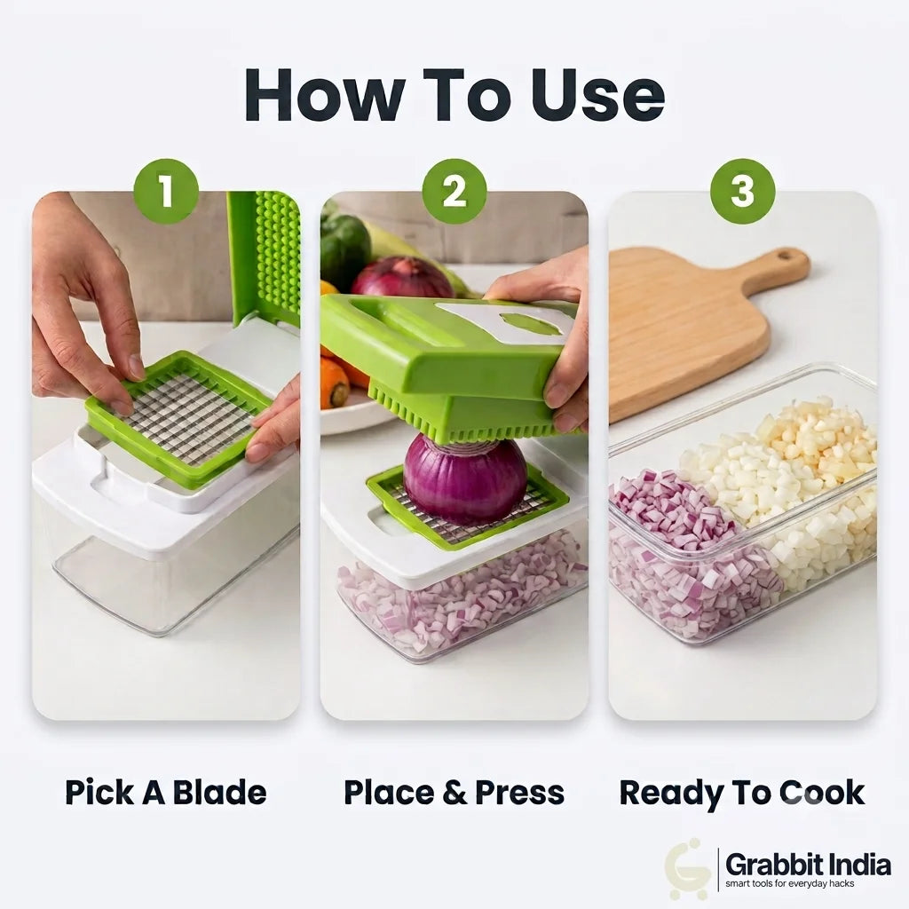 SmartChop -  15-in-1 Vegetable Chopper | Steel Blades | Catch Container