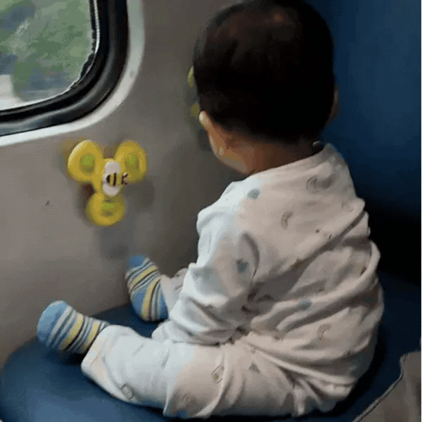 SpinPlay - Colourful Interactive Baby Toy | Sensory Stimulation | Easy Stick & Spin