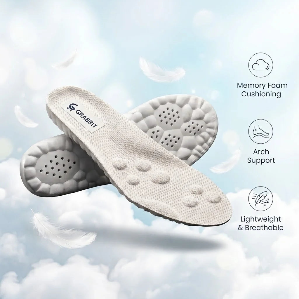 CloudComfort™ — Memory Foam Shoe Insoles | Arch Support | Cut-to-Fit | Daily Wear