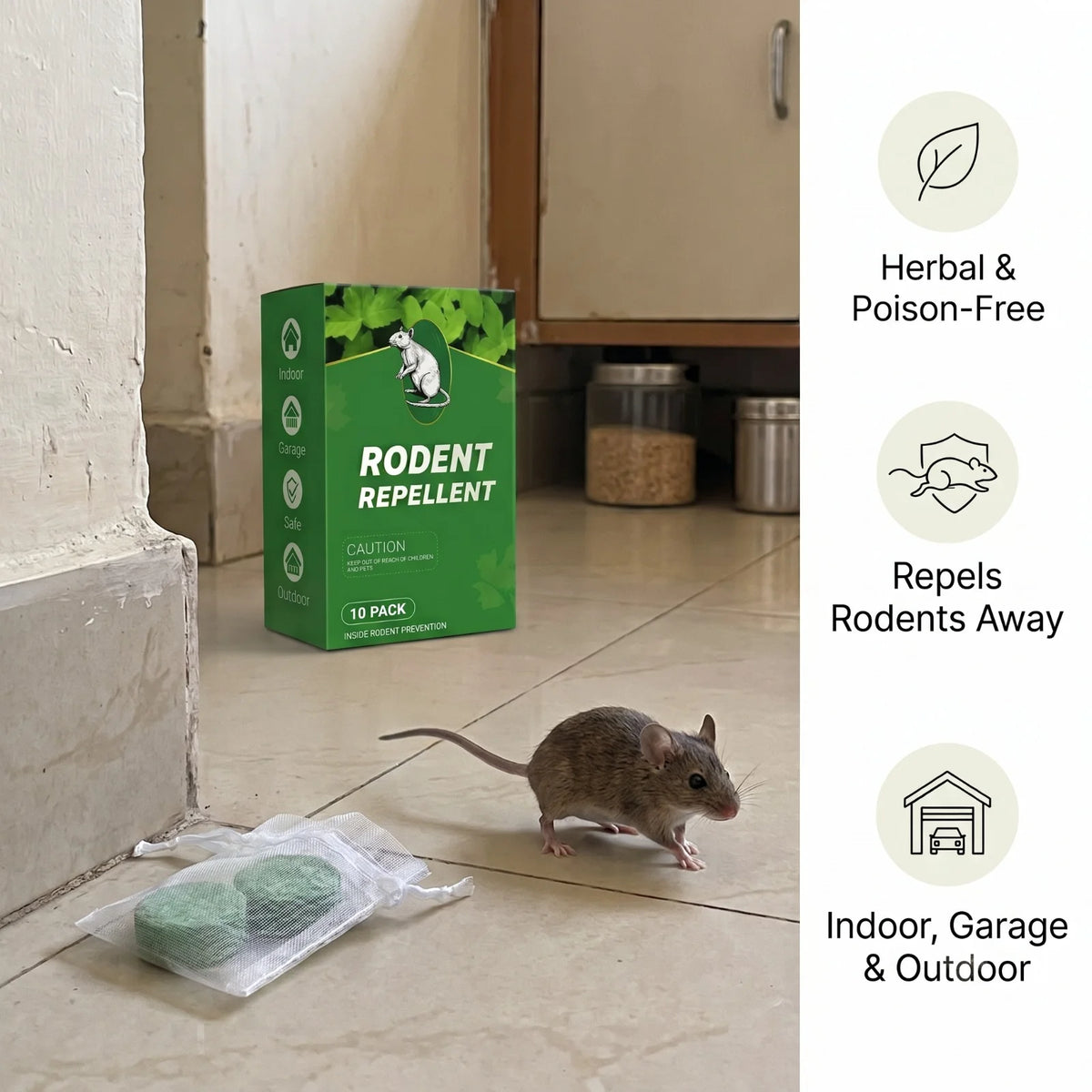 HomePestGuard™ - Rat & Pest Repellent | Safe Indoor & Outdoor | 10 Tablets
