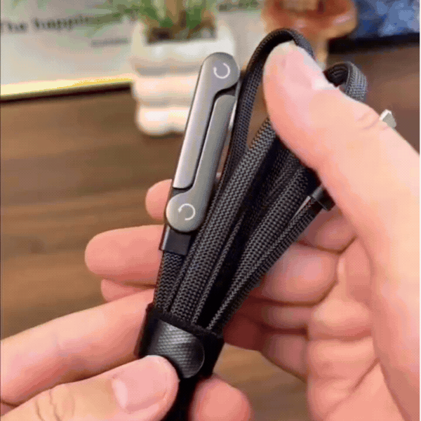 SnapVolt - Braided USB-C Cable | Built-In Phone Stand | Data Transfer