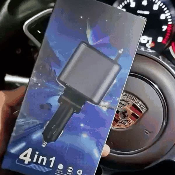 CarChargePro -  4-in-1 Cables | 120W Fast Charger | 180° Rotation